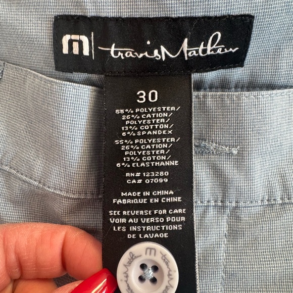 Travis Mathew Shorts Men’s Size 30 Baby Blue Chino Flat Front Performance Golf - Picture 12 of 12